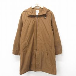 【50%OFF】古着 長袖 コート パーカー レディース ロング丈 茶 ブラウン 内側キルティング 24nov27 中古 アウター