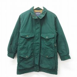 古着 ランズエンド 長袖 コート レディース 00年代 00s ロング丈 シンサレート 緑 グリーン 内側ウール 24nov27 中古 アウター