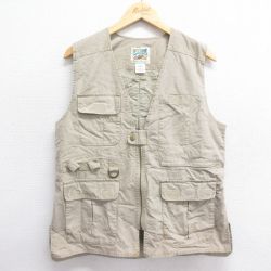 古着 フィッシング ベスト レディース コットン ベージュ カーキ 24dec12 中古 アウター