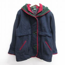 古着 長袖 ウール ジャケット パーカー レディース 90年代 90s 大きいサイズ 濃紺 ネイビー 25jan09 中古 アウター ジャンパー ブルゾン