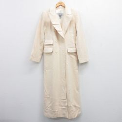 古着 長袖 ウール コート レディース 90年代 90s ロング丈 USA製 生成り 25jan15 中古 アウター