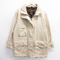 【50%OFF】古着 エディーバウアー 長袖 ジャケット レディース 90年代 90s 大きいサイズ ロング丈 ベージュ カーキ 内側ウール 25jan29 中古 アウター ジャンパー ブルゾン