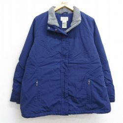 古着 エルエルビーン LLBEAN 長袖 ナイロン ジャケット レディース 00年代 00s 大きいサイズ 紺 ネイビー 内側フリース 25feb08 中古 アウター ウインドブレーカー