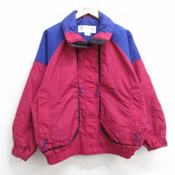【50%OFF】古着 コロンビア COLUMBIA 長袖 ナイロン ジャケット レディース 90年代 90s Powder keg ラグラン 大きいサイズ エンジ系他 25feb17 中古 アウター ウインドブレーカー