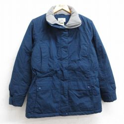 【50%OFF】古着 エルエルビーン LLBEAN 長袖 ダウン ジャケット レディース 00年代 00s ワンポイントロゴ 紺 ネイビー 内側キルティング 25feb21 中古 アウター ジャンパー ブルゾン