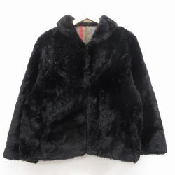 古着 長袖 ジャケット レディース フェイクファー 黒 25nov17
