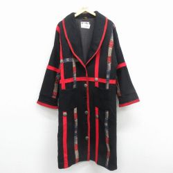 古着 パイオニア 長袖 ウール コート レディース 80年代 80s ロング丈 ショールカラー USA製 黒他【spe】 25dec08