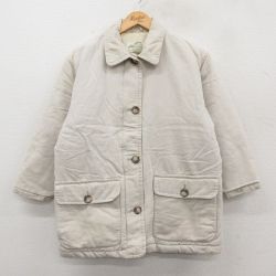 【20%OFF】古着 エディーバウアー 長袖 ダウン ジャケット レディース 00年代 00s コットン 薄ベージュ 内側キルティング 26jan07