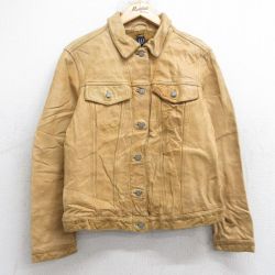 【20%OFF】古着 ギャップ GAP 長袖 レザー ジャケット レディース 00年代 00s ベージュ系 26jan16