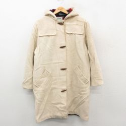 古着 エルエルビーン 長袖 ウール ダッフル コート パーカー レディース 80年代 80s ロング丈 薄ベージュ【spe】 26feb14