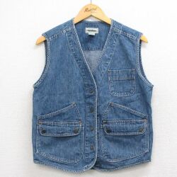 古着 エルエルビーン デニム ベスト レディース 90年代 90s コットン 紺 デニム【spe】 26apr28