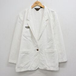 古着 エディーバウアー 長袖 テーラード ジャケット レディース 90年代 90s コットン 白 26apr28
