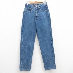 【50%OFF】古着 ジーンズ レディース 90年代 90s コットン USA製 紺 ネイビー デニム 24aug02 中古 ボトムス ジーパン Gパン ロング パンツ