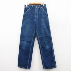 古着 カーハート Carhartt ペインター パンツ レディース コットン 紺 ネイビー デニム 25mar22 中古 ボトムス