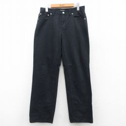 【50%OFF】古着 ラルフローレン Ralph Lauren ポロジーンズ ブランド パンツ レディース コットン 黒 ブラック 25mar28 中古 ボトムス ジーパン Gパン ロング
