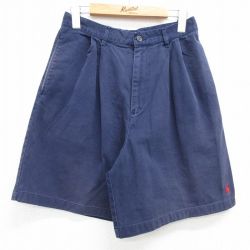 古着 ラルフローレン Ralph Lauren ポロスポーツ ブランド ショート パンツ ショーツ レディース 90年代 90s ワンポイントロゴ コットン タロン 紺 ネイビー 【spe】 25may08 中古 ボトムス 短パン ショーパン ハーフ