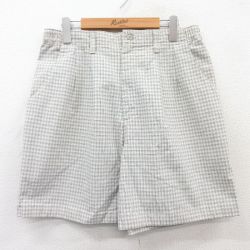 古着 リー Lee ショート パンツ レディース コットン 薄ベージュ他 カーキ チェック 25may09 中古 ボトムス 短パン ショーパン ハーフ