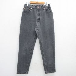 古着 リーバイス Levis 550 ジーンズ レディース 90年代 90s ヒゲ テーパード コットン 黒 ブラック デニム 25may16 中古 ボトムス ジーパン Gパン ロング パンツ