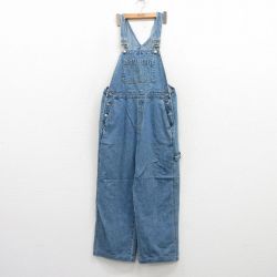 W32★古着 ギャップ GAP オーバーオール レディース コットン 紺 ネイビー デニム 25may23 中古 ボトムス