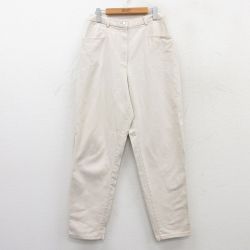 W30★古着 ジェイクルー J.CREW パンツ レディース 90年代 90s テーパード コットン USA製 薄ベージュ カーキ 25may23 中古 ボトムス