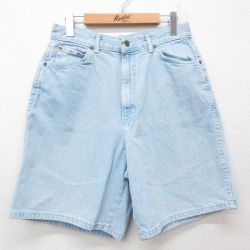 古着 chic ショート パンツ ショーツ レディース 90年代 90s コットン USA製 薄紺 ネイビー デニム 25jun27 中古 ボトムス 短パン ショーパン ハーフ