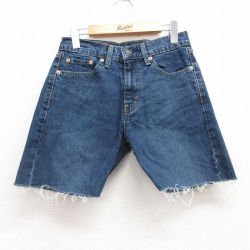 古着 リーバイス Levis505 ショート パンツ ショーツ レディース 紺 ネイビー デニム 25jun27 中古 ボトムス 短パン ショーパン ハーフ