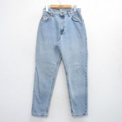 古着リーバイス Levis 551 ジーンズ レディース 90年代 90s テーパード コットン USA製 薄紺 ネイビー デニム 25oct06 中古 ボトムス ジーパン Gパン ロング パンツ