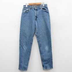 【20%OFF】古着 リーバイス Levis 550 ジーンズ レディース 90年代 90s ヒゲ テーパード コットン USA製 紺 ネイビー デニム 【spe】 25oct20 中古 ボトムス ジーパン Gパン ロング パンツ