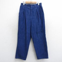 【20%OFF】古着 コーデュロイ パンツ レディース 90年代 90s 太畝 コットン 紺系 25dec09