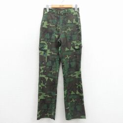古着 ファイブブラザー ベイカー パンツ レディース 80年代 80s ウッドランドカモ USA製 緑 迷彩 26jan23