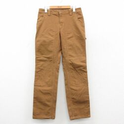 古着 ディッキーズ ペインター パンツ レディース ダブルニー ダック地 茶 26feb09