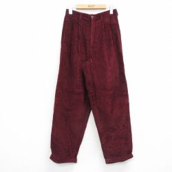 古着 エディーバウアー コーデュロイ パンツ レディース 00年代 00s 太畝 コットン エンジ 26feb21
