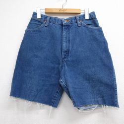 古着 ラングラー ショート パンツ ショーツ レディース 90年代 90s コットン USA製 ネイビー デニム 26jun11
