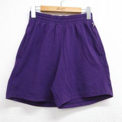 古着 ラッセル ショート イージー パンツ ショーツ レディース 90年代 90s 無地 USA製 パープル 26jun11