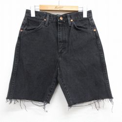 古着 ラングラー ショート パンツ ショーツ レディース 90年代 90s コットン USA製 ブラック デニム 26jun11