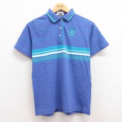 古着 IZOD 半袖 ポロ シャツ レディース 90年代 90s MEDINAH 薄紺他 ネイビー 24may17 中古 ブラウス トップス