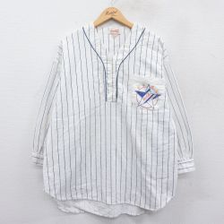 【50%OFF】古着 長袖 フランネル トップス レディース 00年代 00s コカコーラ 大きいサイズ コットン 白他 ホワイト ストライプ 25jan15 中古