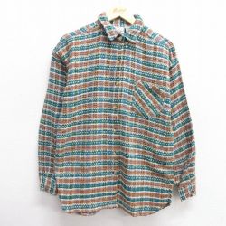 【50%OFF】古着 長袖 シャツ レディース 90年代 90s コットン 緑他 グリーン チェック 25jan29 中古 ブラウス トップス