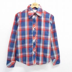 古着 長袖 シャツ レディース 80年代 80s 紺他 ネイビー チェック 25may08 中古 ブラウス トップス