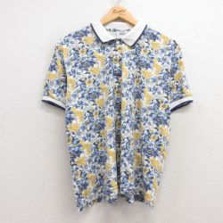 古着 半袖 ポロ シャツ レディース 花柄 黄他 イエロー 25jun27 中古 ブラウス トップス