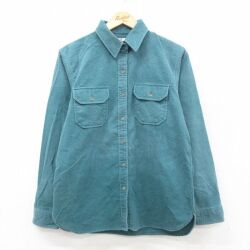 古着 EMS ウールリッチ 長袖 ヘビー フランネル シャツ レディース 90年代 90s コットン 青緑 26feb09