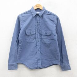 古着 オービス 長袖 ヘビー フランネル シャツ レディース 80年代 80s コットン USA製 薄紺 26feb09