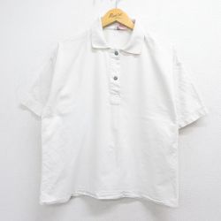 古着 半袖 ポロ シャツ レディース 90年代 90s コットン ホワイト 26may15