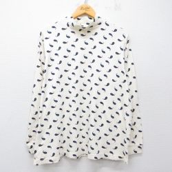 古着 セントジョンズベイ 長袖 ビンテージ Tシャツ レディース 00年代 00s ペイズリー柄 大きいサイズ コットン モックネック ハイネック 生成り 26mar28