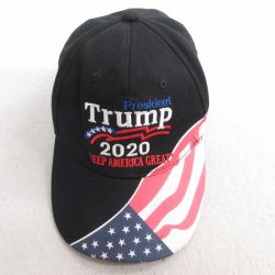 中古 キャップ トランプ大統領 刺繍 黒 ブラック 25jun30