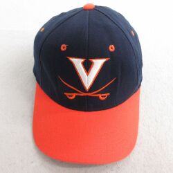 中古 キャップ V 刺繍 ツートンカラー 紺 ネイビー 25jul01