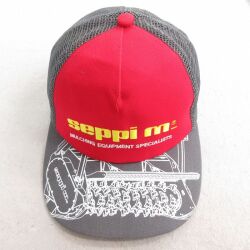 中古 メッシュ キャップ Seppi 刺繍 ツートンカラー 赤 レッド 25jul01