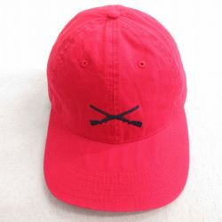 中古 キャップ 銃 刺繍 コットン 赤 レッド 25jul03