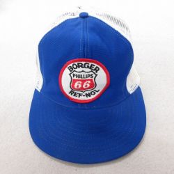 中古 メッシュ キャップ 90年代 90s 66 ツートンカラー USA製 青 ブルー 25jul09