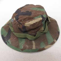 中古 ミリタリー ハット 90年代 90s リップストップ ウッドランドカモ USA製 緑 グリーン 迷彩 25jul15